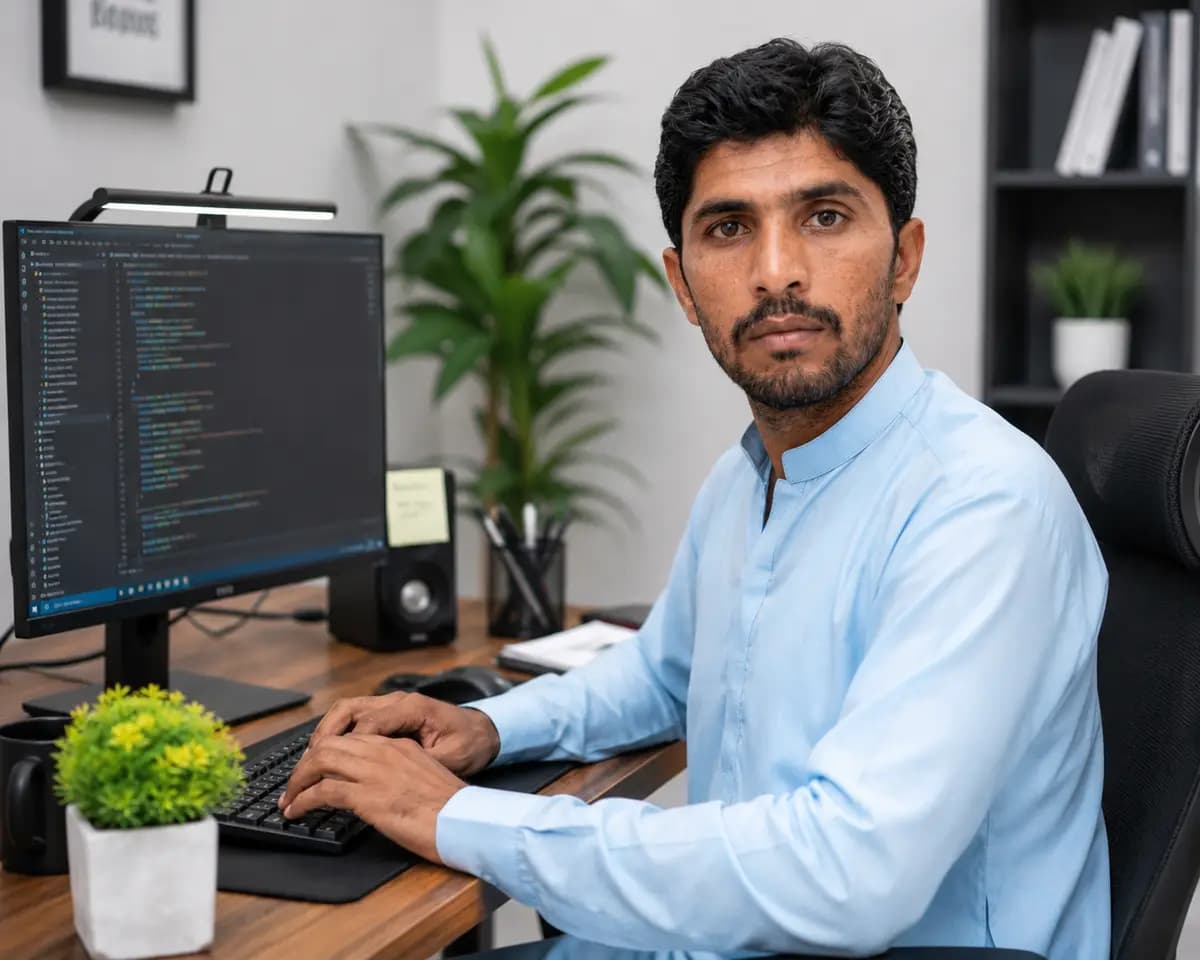 Muhammad Shoukat at work